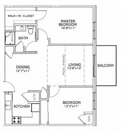 a floor plan of a house with bedrooms and a bathroom